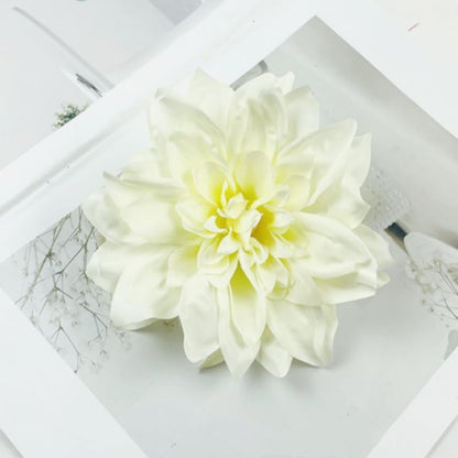 20 Pcs Dahlias Artificial Flowers Heads,Faux Dahlias Silk Flowers for Crafts with Clips,Tropical Faux Flower Cake Decorations Wreath Making Supplies for Wedding Party Birthday Gift Décor (Multicolour)