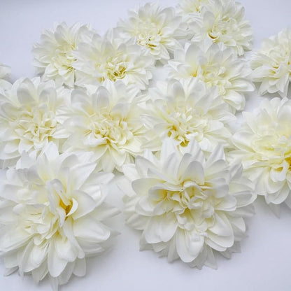 20 Pcs Dahlias Artificial Flowers Heads,Faux Dahlias Silk Flowers for Crafts with Clips,Tropical Faux Flower Cake Decorations Wreath Making Supplies for Wedding Party Birthday Gift Décor (Multicolour)