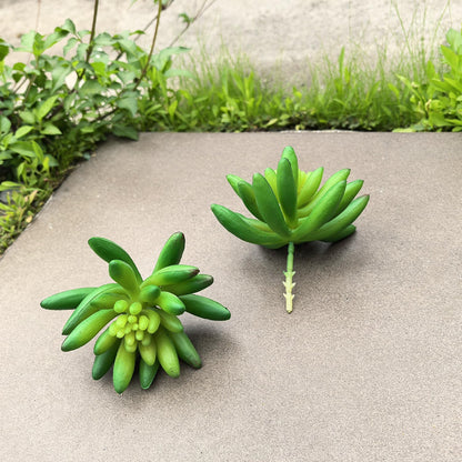 2pcs Artificial Succulent Plants, Realistic Fake Succulents, Fake Plants for Garden Arrangement Decor, Red