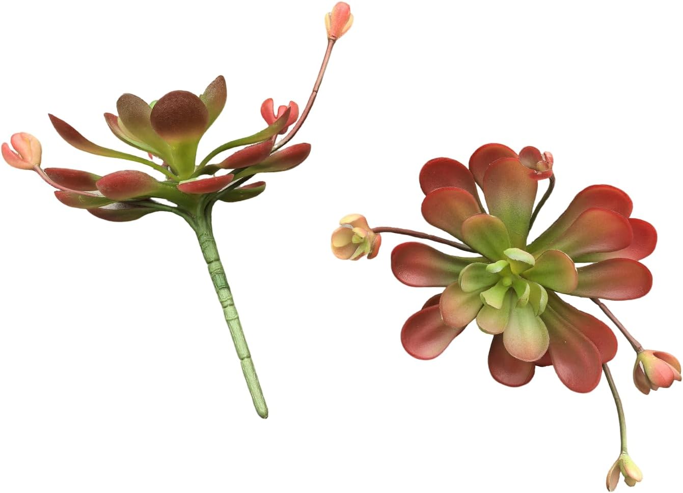 2pcs Artificial Succulent Plants, Realistic Fake Succulents, Fake Plants for Garden Arrangement Decor, Red