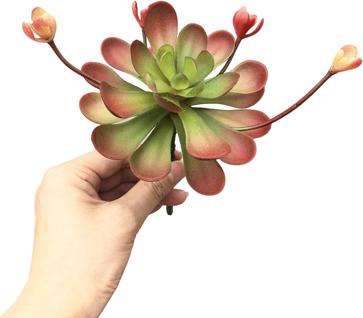 2pcs Artificial Succulent Plants, Realistic Fake Succulents, Fake Plants for Garden Arrangement Decor, Red