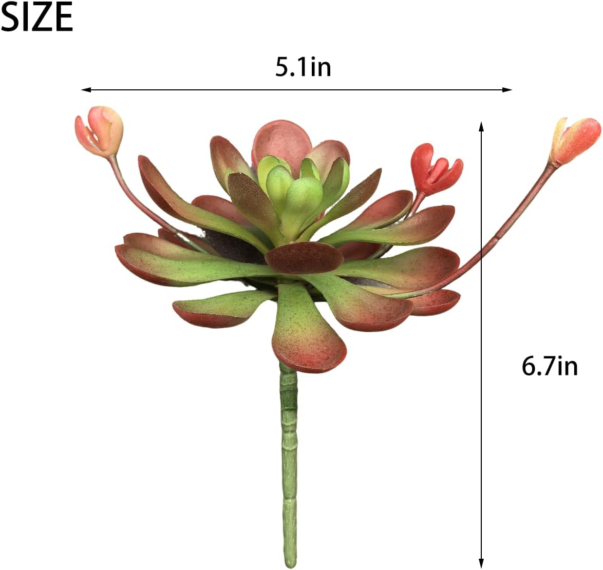 2pcs Artificial Succulent Plants, Realistic Fake Succulents, Fake Plants for Garden Arrangement Decor, Red