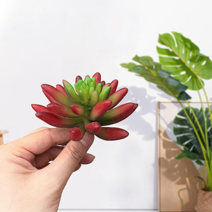2pcs Artificial Succulent Plants, Realistic Fake Succulents, Fake Plants for Garden Arrangement Decor, Red