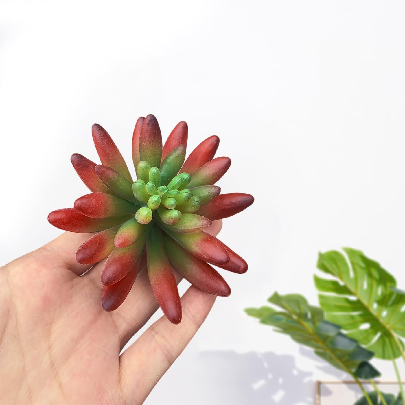 2pcs Artificial Succulent Plants, Realistic Fake Succulents, Fake Plants for Garden Arrangement Decor, Red