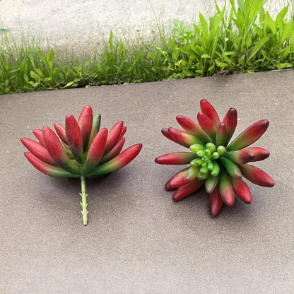 2pcs Artificial Succulent Plants, Realistic Fake Succulents, Fake Plants for Garden Arrangement Decor, Red