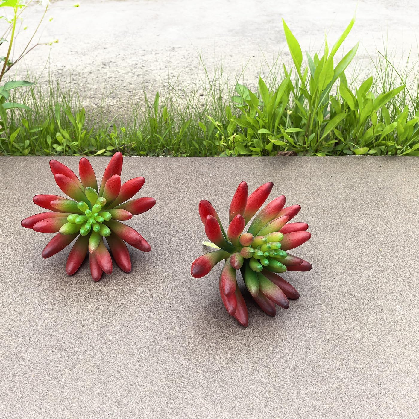 2pcs Artificial Succulent Plants, Realistic Fake Succulents, Fake Plants for Garden Arrangement Decor, Red