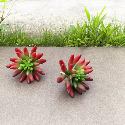 2pcs Artificial Succulent Plants, Realistic Fake Succulents, Fake Plants for Garden Arrangement Decor, Red