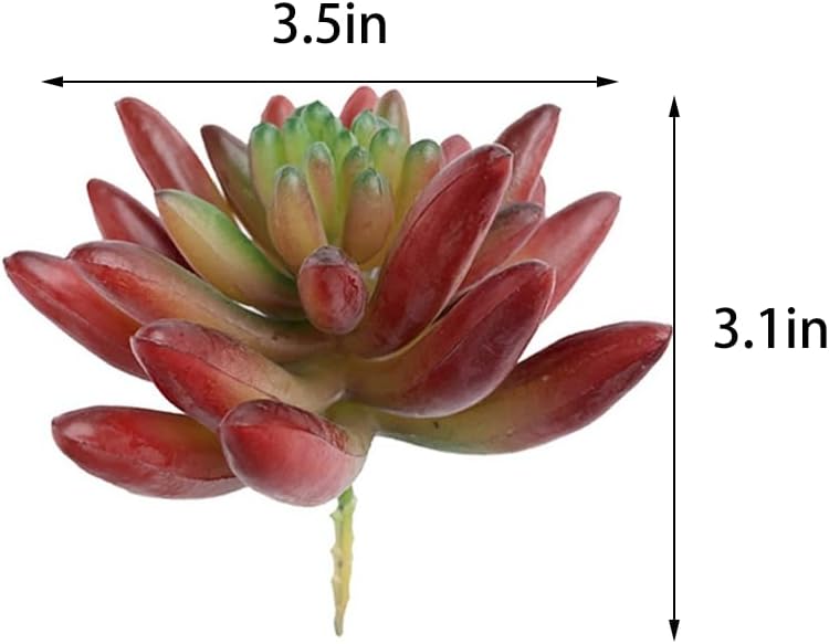 2pcs Artificial Succulent Plants, Realistic Fake Succulents, Fake Plants for Garden Arrangement Decor, Red