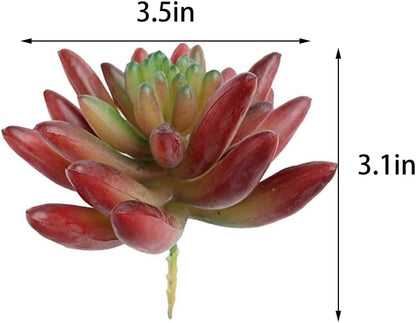 2pcs Artificial Succulent Plants, Realistic Fake Succulents, Fake Plants for Garden Arrangement Decor, Red