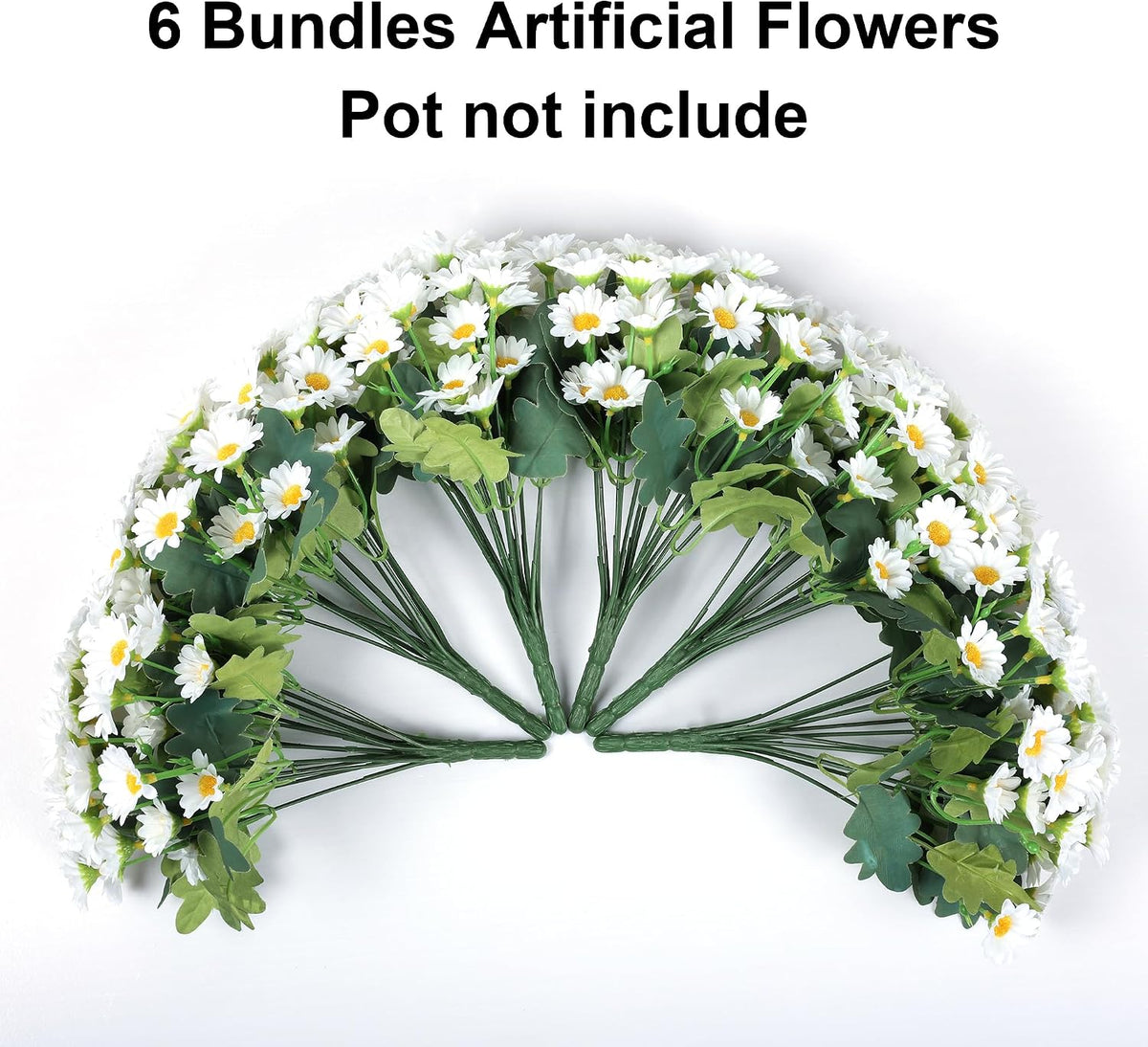 Daisy Artificial Flowers for Outdoors Autumn Fall Decoration, 6 Bundles Fake Mums Red Silk Flowers for Outside Look Real UV Resistant Fake Plants Faux Flowers for Planter Front Door Home Indoor Porch
