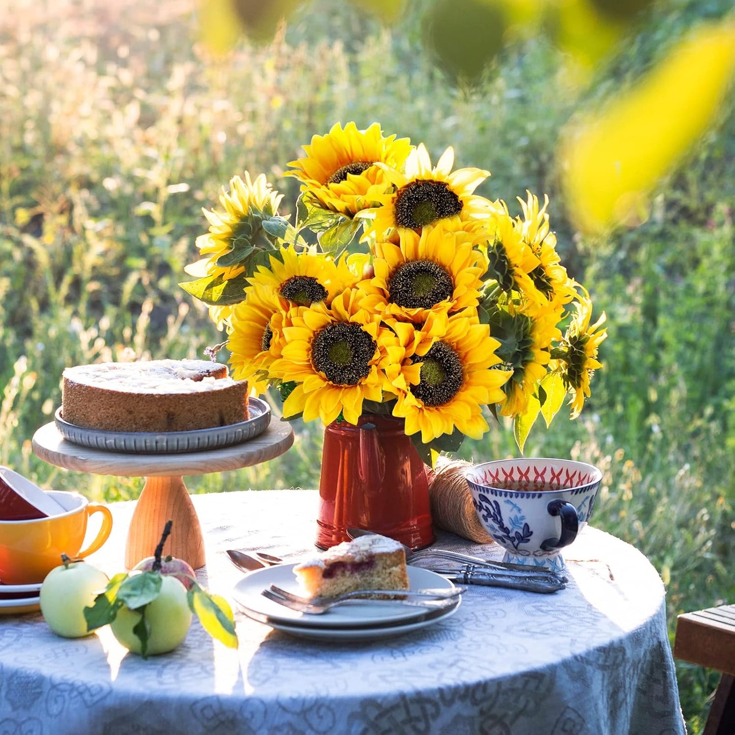 Artificial Sunflowers Fake Cemetery Flowers for Grave Bouquet with Sunflowers for Bridal Bouquets Wedding Centerpieces Decor Party Table Gravesites Fall Floral Arrangements Home Decoration