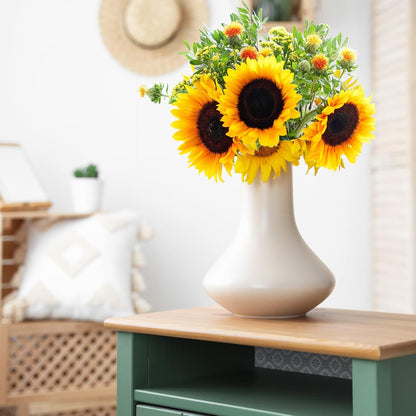 Artificial Sunflowers Fake Cemetery Flowers for Grave Bouquet with Sunflowers for Bridal Bouquets Wedding Centerpieces Decor Party Table Gravesites Fall Floral Arrangements Home Decoration