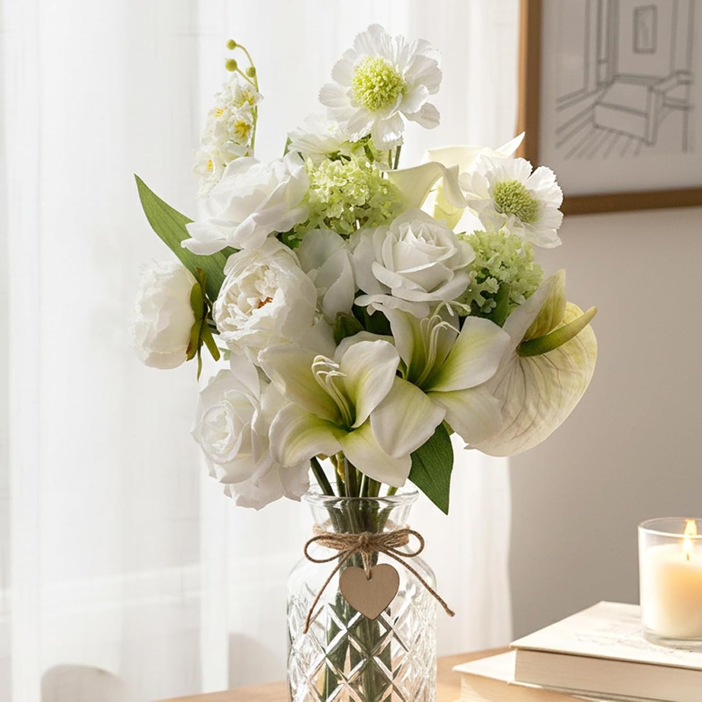 Artificial Sunflowers Fake Cemetery Flowers for Grave Bouquet with Sunflowers for Bridal Bouquets Wedding Centerpieces Decor Party Table Gravesites Fall Floral Arrangements Home Decoration