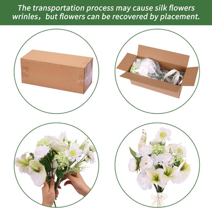 Artificial Sunflowers Fake Cemetery Flowers for Grave Bouquet with Sunflowers for Bridal Bouquets Wedding Centerpieces Decor Party Table Gravesites Fall Floral Arrangements Home Decoration