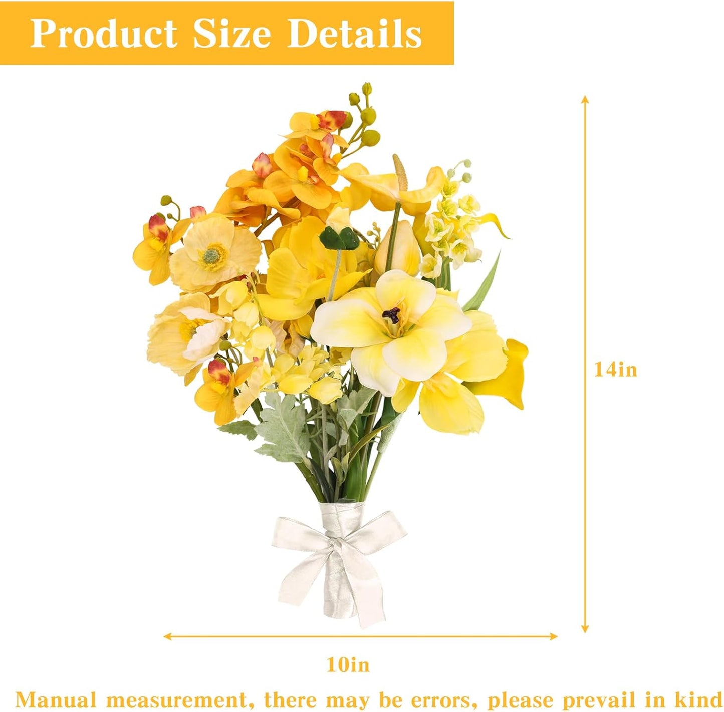 Artificial Sunflowers Fake Cemetery Flowers for Grave Bouquet with Sunflowers for Bridal Bouquets Wedding Centerpieces Decor Party Table Gravesites Fall Floral Arrangements Home Decoration