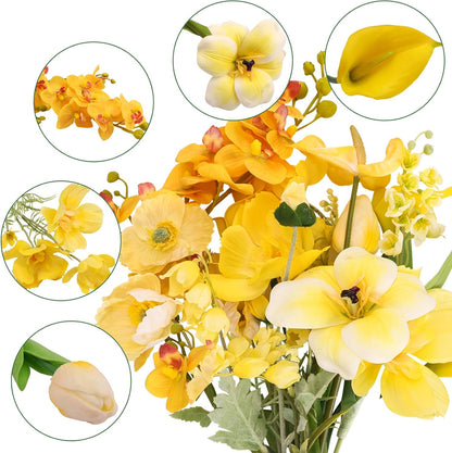 Artificial Sunflowers Fake Cemetery Flowers for Grave Bouquet with Sunflowers for Bridal Bouquets Wedding Centerpieces Decor Party Table Gravesites Fall Floral Arrangements Home Decoration