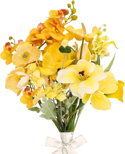 Artificial Sunflowers Fake Cemetery Flowers for Grave Bouquet with Sunflowers for Bridal Bouquets Wedding Centerpieces Decor Party Table Gravesites Fall Floral Arrangements Home Decoration