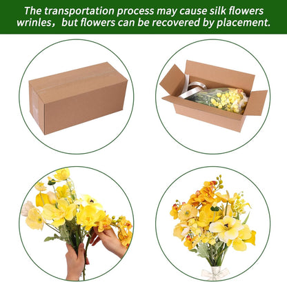 Artificial Sunflowers Fake Cemetery Flowers for Grave Bouquet with Sunflowers for Bridal Bouquets Wedding Centerpieces Decor Party Table Gravesites Fall Floral Arrangements Home Decoration