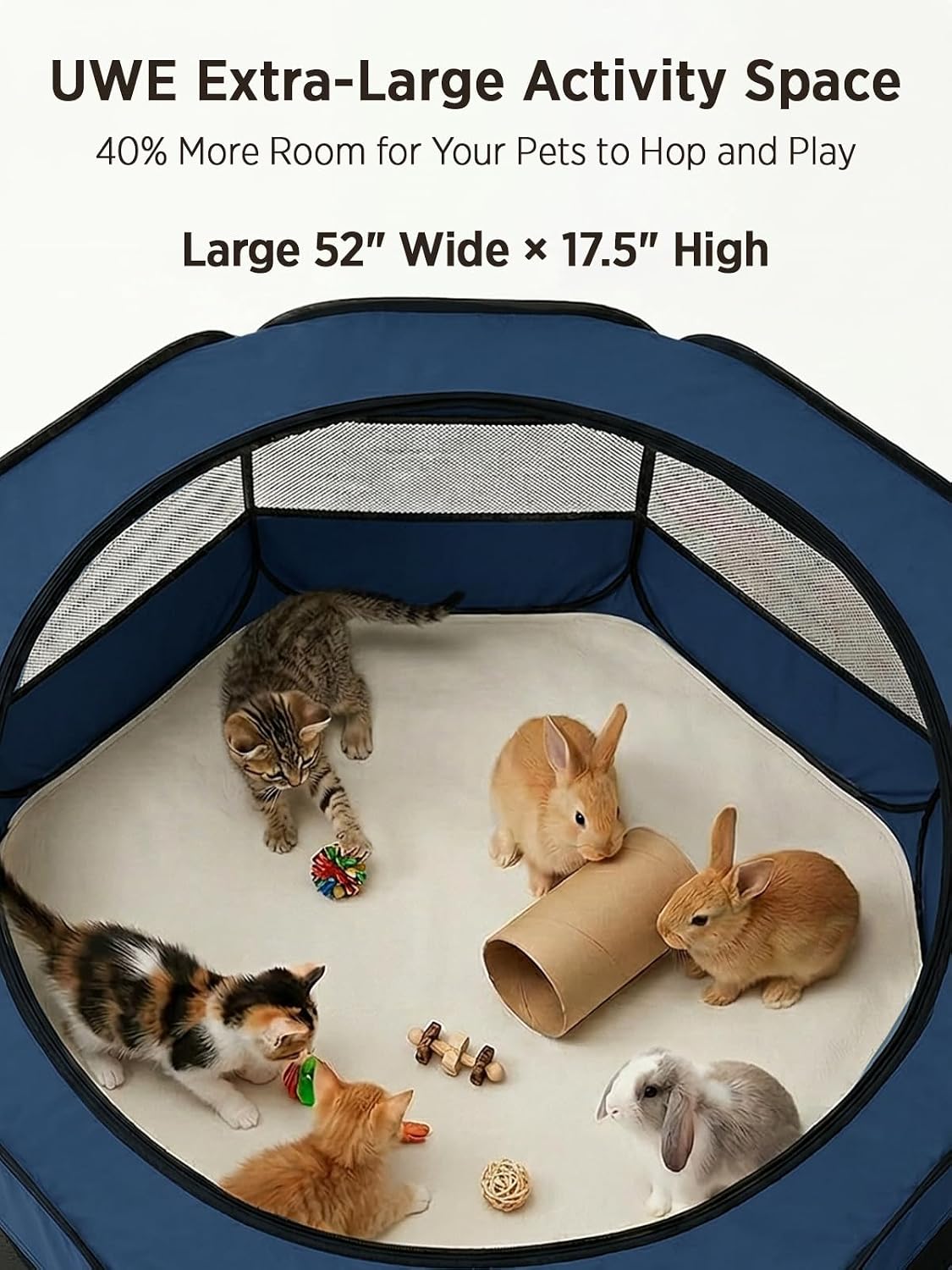 Extra Large Small Animal Playpen, Waterproof Foldable Pet Pen,Dark Grey