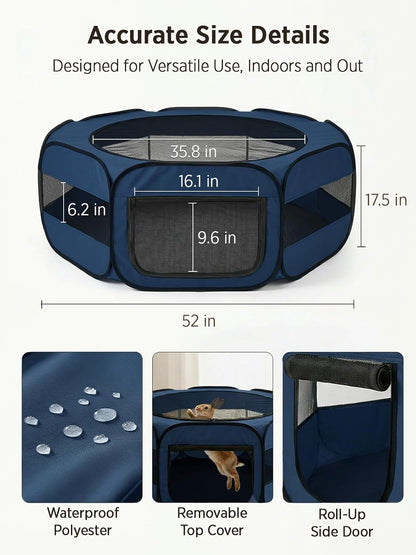 Extra Large Small Animal Playpen, Waterproof Foldable Pet Pen,Dark Grey
