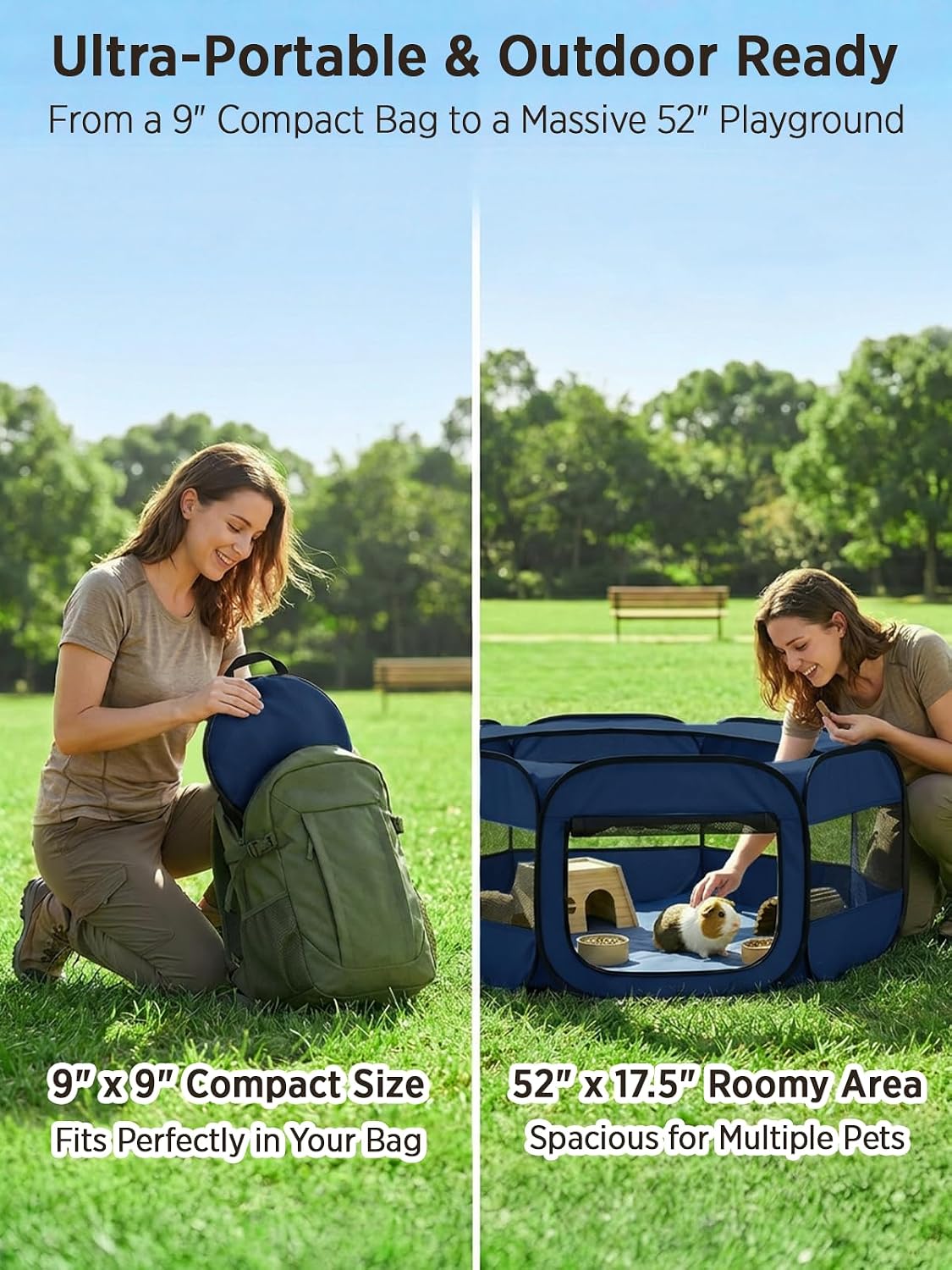 Extra Large Small Animal Playpen, Waterproof Foldable Pet Pen,Dark Grey