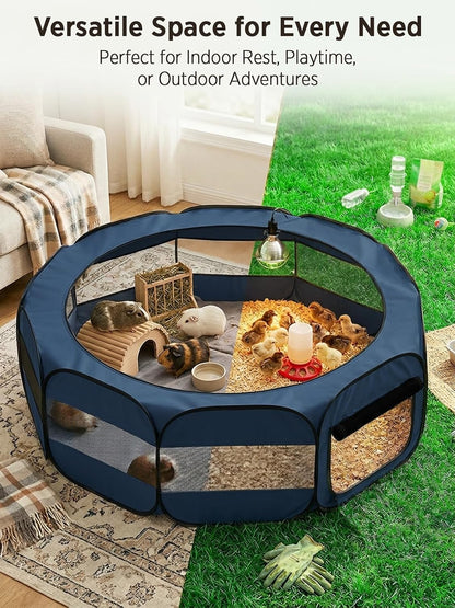 Extra Large Small Animal Playpen, Waterproof Foldable Pet Pen,Dark Grey