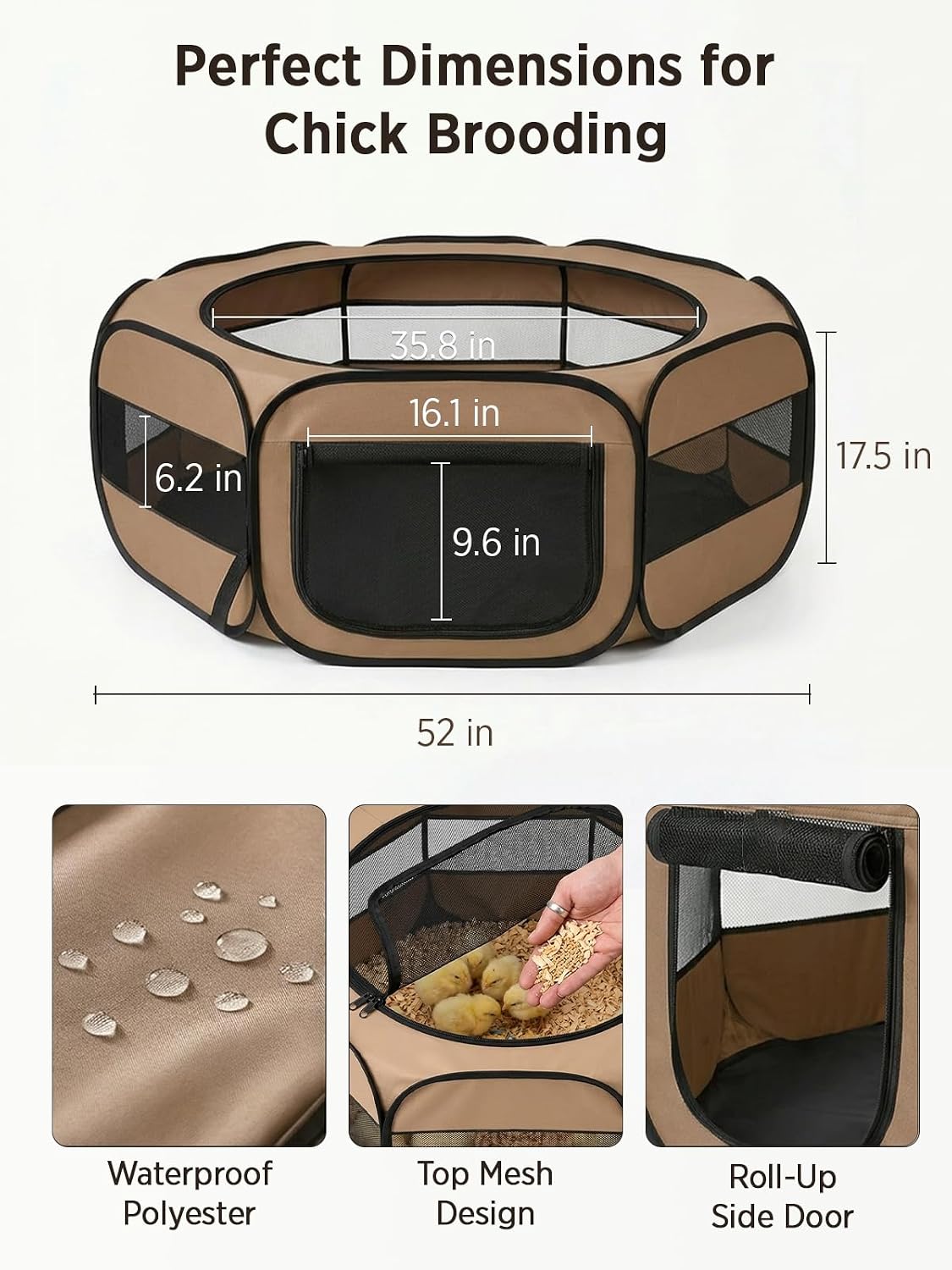 Extra Large Small Animal Playpen, Waterproof Foldable Pet Pen,Dark Grey