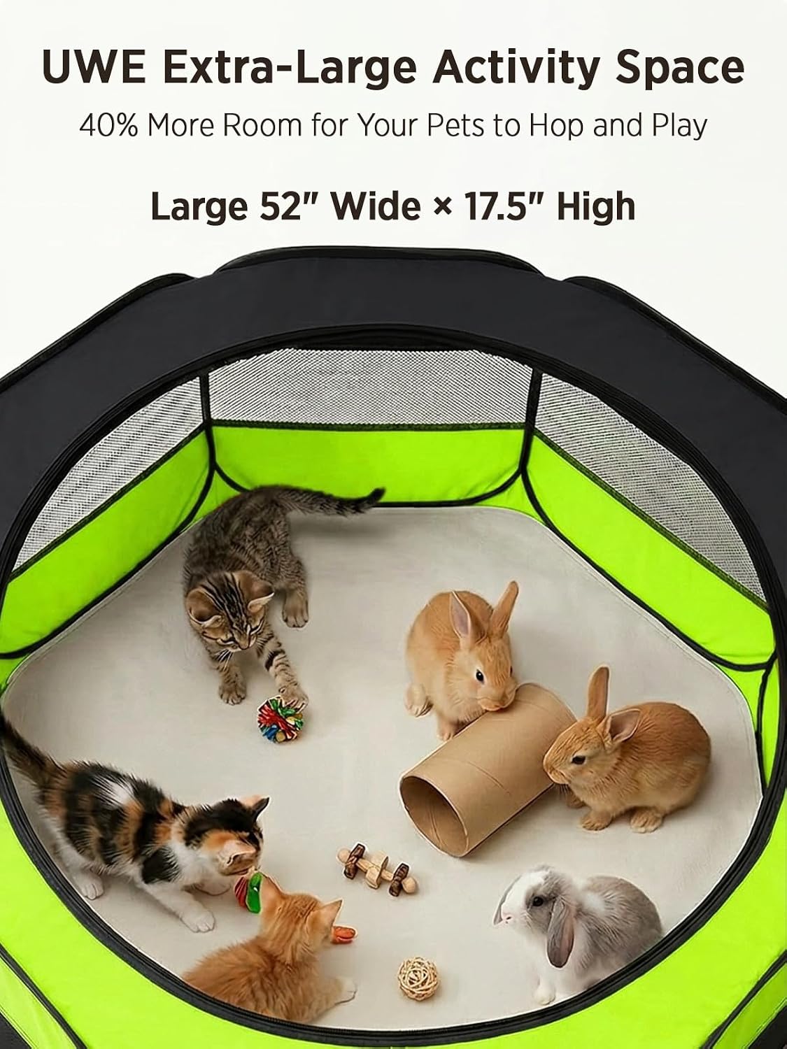 Extra Large Small Animal Playpen, Waterproof Foldable Pet Pen,Dark Grey