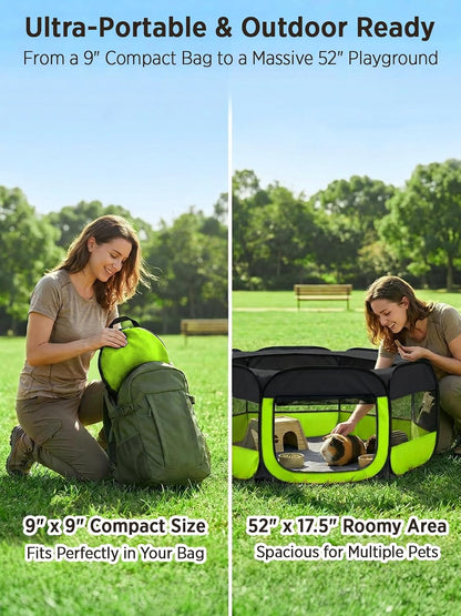 Extra Large Small Animal Playpen, Waterproof Foldable Pet Pen,Dark Grey