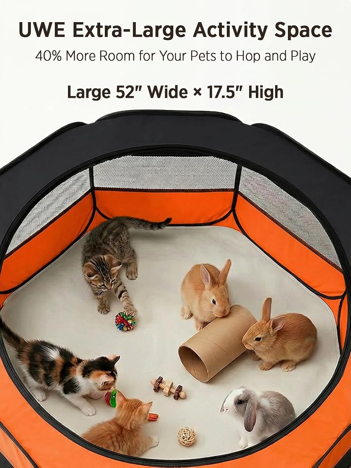 Extra Large Small Animal Playpen, Waterproof Foldable Pet Pen,Dark Grey