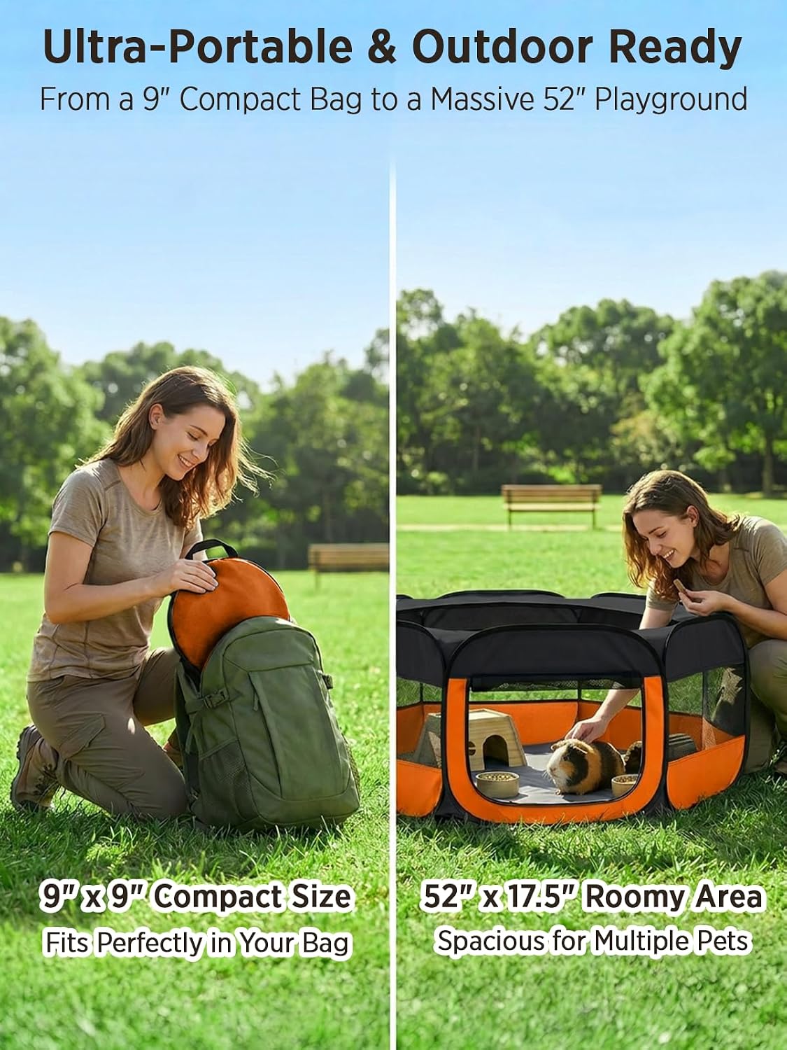 Extra Large Small Animal Playpen, Waterproof Foldable Pet Pen,Dark Grey