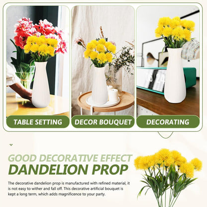 Artificial Dandelion Flowers 1.38 Inch Faux Dandelions Bouquet for Home Wedding Table Centerpiece Office and Craft Decoration