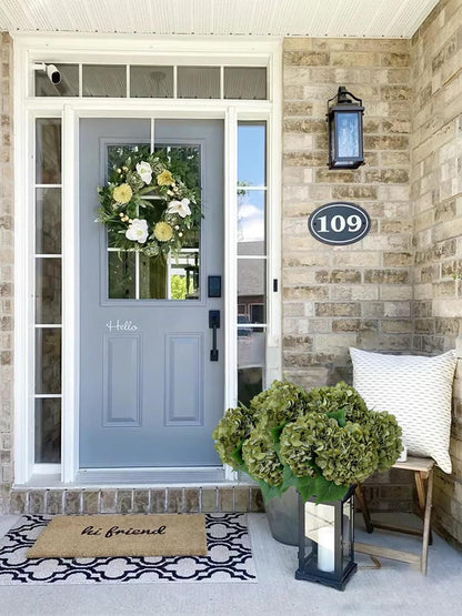 5 Pcs Dark Blue Silk Hydrangeas Artificial Flower Boho Dried Touch 20'' Faux Hydrangeas for Fall Indoor Home Decor Kitchen Living Room Outdoor Porch Wedding Flower Arrangement