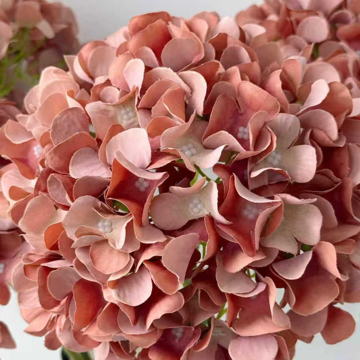 5 Pcs Dark Blue Silk Hydrangeas Artificial Flower Boho Dried Touch 20'' Faux Hydrangeas for Fall Indoor Home Decor Kitchen Living Room Outdoor Porch Wedding Flower Arrangement