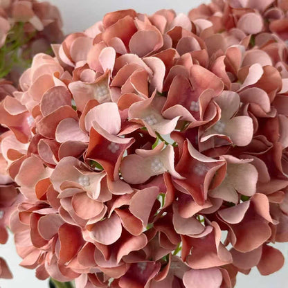 5 Pcs Dark Blue Silk Hydrangeas Artificial Flower Boho Dried Touch 20'' Faux Hydrangeas for Fall Indoor Home Decor Kitchen Living Room Outdoor Porch Wedding Flower Arrangement
