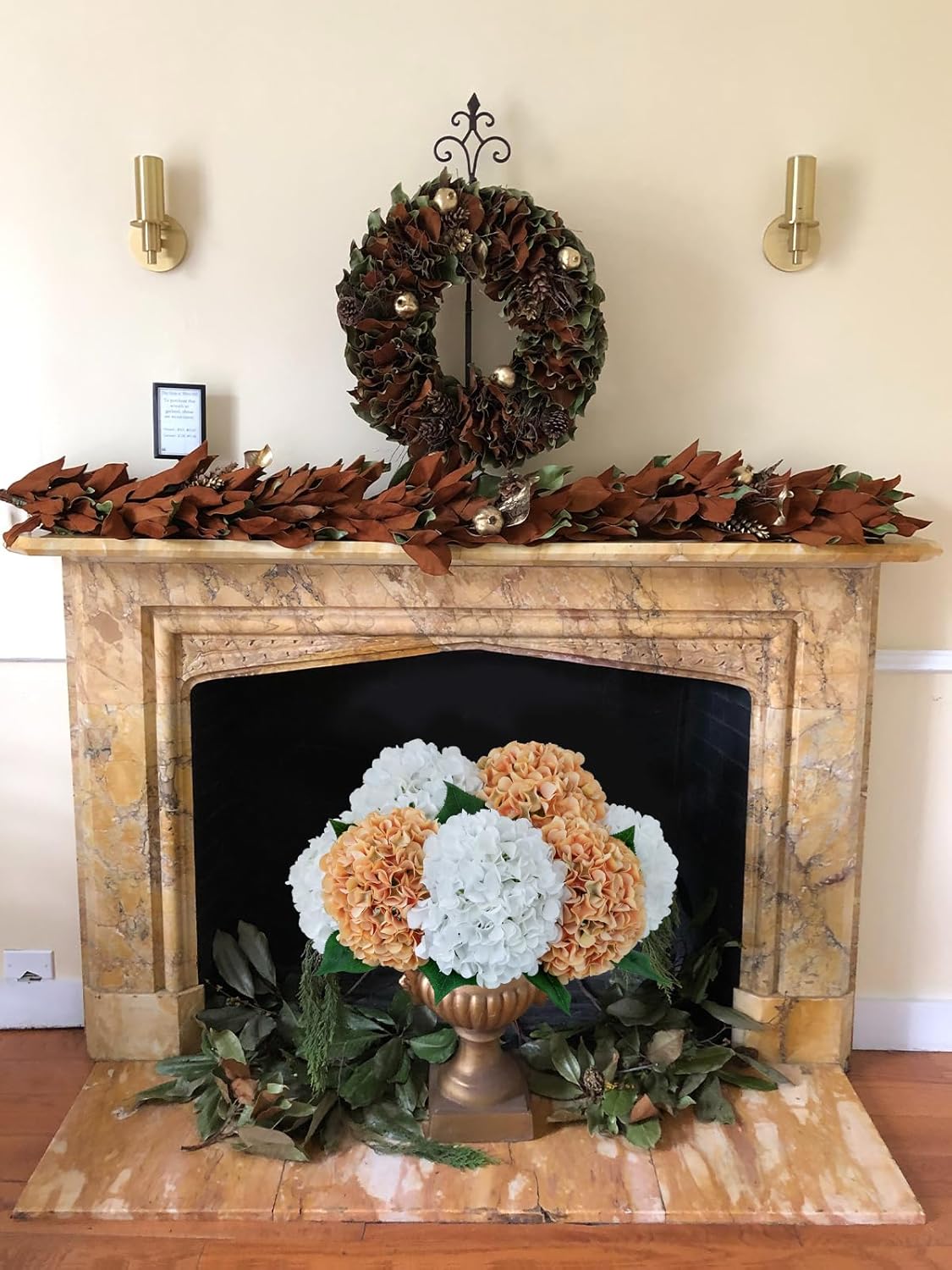 5 Pcs Dark Blue Silk Hydrangeas Artificial Flower Boho Dried Touch 20'' Faux Hydrangeas for Fall Indoor Home Decor Kitchen Living Room Outdoor Porch Wedding Flower Arrangement
