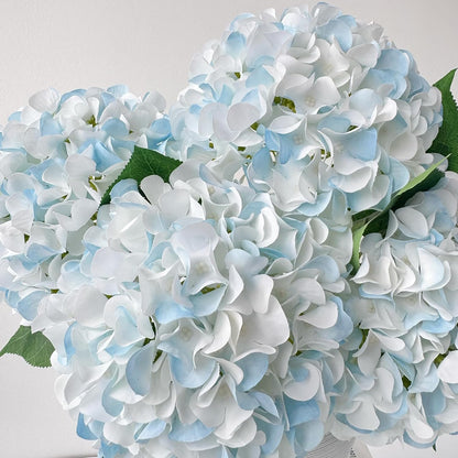 5 Pcs Dark Blue Silk Hydrangeas Artificial Flower Boho Dried Touch 20'' Faux Hydrangeas for Fall Indoor Home Decor Kitchen Living Room Outdoor Porch Wedding Flower Arrangement