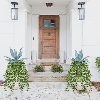 2pcs Artificial Hanging Plants 24" Fake Ivy Vine Faux Ivy Leaves Hanging Plant Greenery for Wall House Room Patio Indoor Outdoor Home Shelf Office Wedding Decor