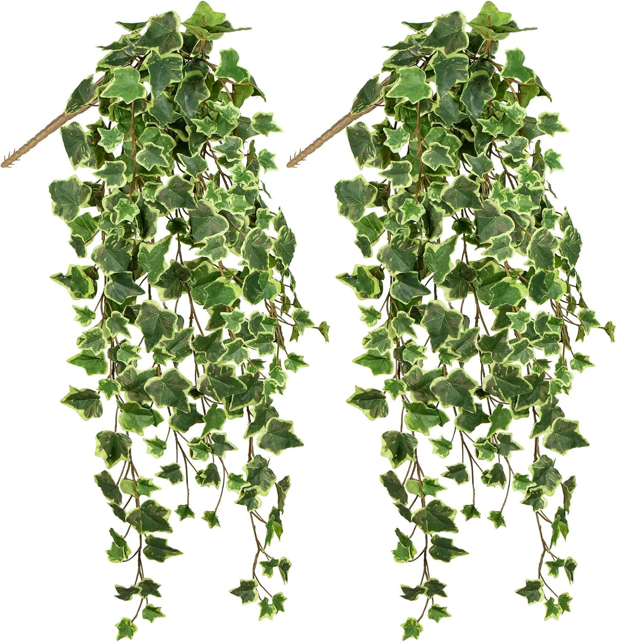 2pcs Artificial Hanging Plants 24" Fake Ivy Vine Faux Ivy Leaves Hanging Plant Greenery for Wall House Room Patio Indoor Outdoor Home Shelf Office Wedding Decor
