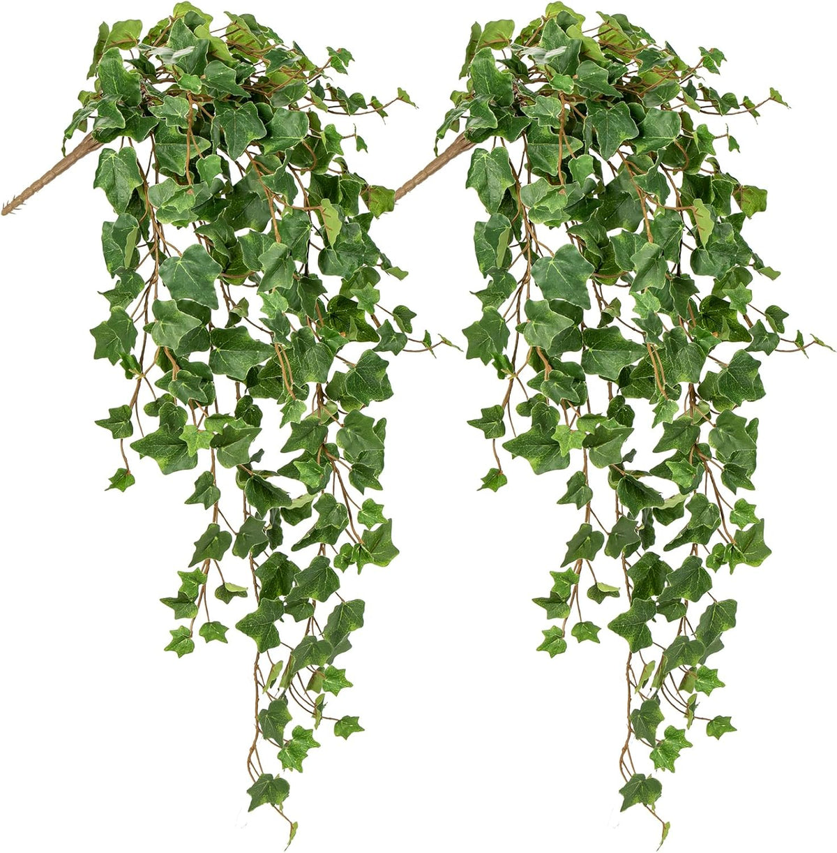 2pcs Artificial Hanging Plants 24" Fake Ivy Vine Faux Ivy Leaves Hanging Plant Greenery for Wall House Room Patio Indoor Outdoor Home Shelf Office Wedding Decor