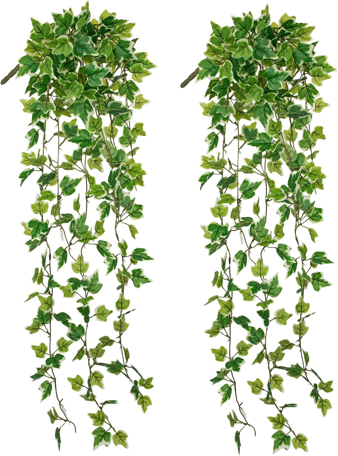 2pcs Artificial Hanging Plants 24" Fake Ivy Vine Faux Ivy Leaves Hanging Plant Greenery for Wall House Room Patio Indoor Outdoor Home Shelf Office Wedding Decor