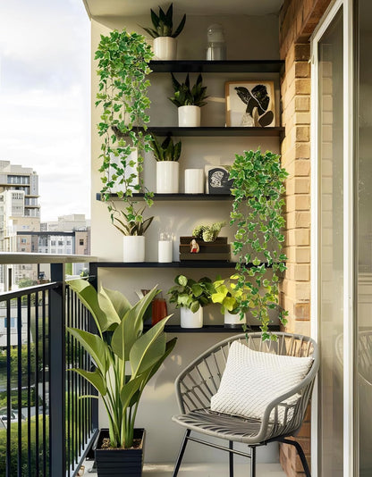 2pcs Artificial Hanging Plants 24" Fake Ivy Vine Faux Ivy Leaves Hanging Plant Greenery for Wall House Room Patio Indoor Outdoor Home Shelf Office Wedding Decor