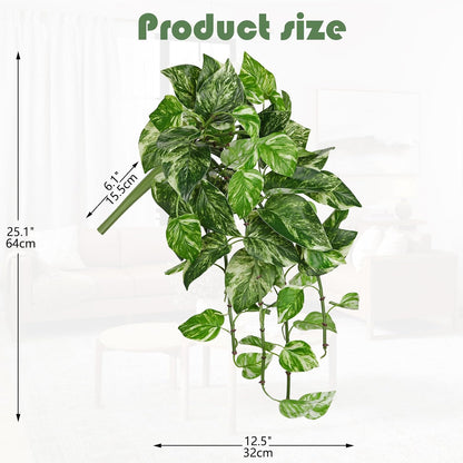 2pcs Artificial Hanging Plants 24" Fake Ivy Vine Faux Ivy Leaves Hanging Plant Greenery for Wall House Room Patio Indoor Outdoor Home Shelf Office Wedding Decor