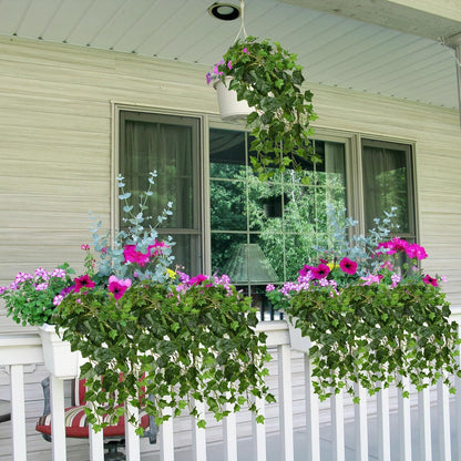 2pcs Artificial Hanging Plants 24" Fake Ivy Vine Faux Ivy Leaves Hanging Plant Greenery for Wall House Room Patio Indoor Outdoor Home Shelf Office Wedding Decor