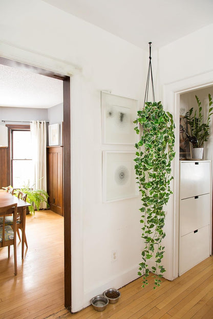 2pcs Artificial Hanging Plants 24" Fake Ivy Vine Faux Ivy Leaves Hanging Plant Greenery for Wall House Room Patio Indoor Outdoor Home Shelf Office Wedding Decor