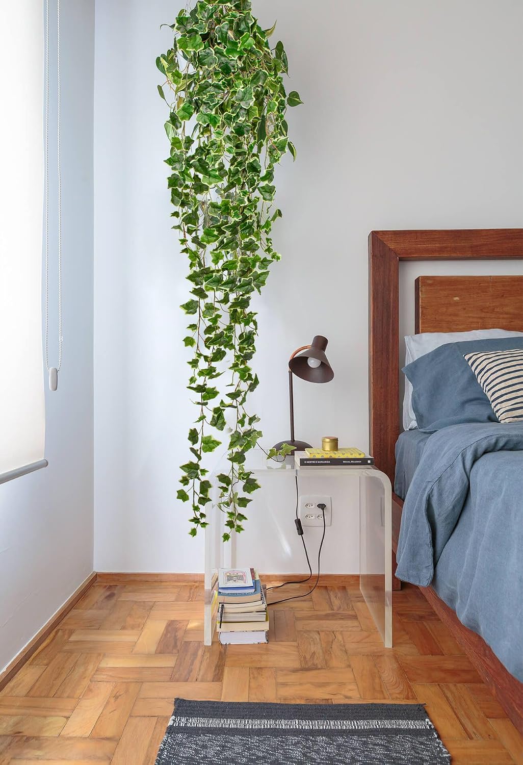 2pcs Artificial Hanging Plants 24" Fake Ivy Vine Faux Ivy Leaves Hanging Plant Greenery for Wall House Room Patio Indoor Outdoor Home Shelf Office Wedding Decor
