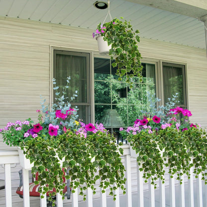 2pcs Artificial Hanging Plants 24" Fake Ivy Vine Faux Ivy Leaves Hanging Plant Greenery for Wall House Room Patio Indoor Outdoor Home Shelf Office Wedding Decor