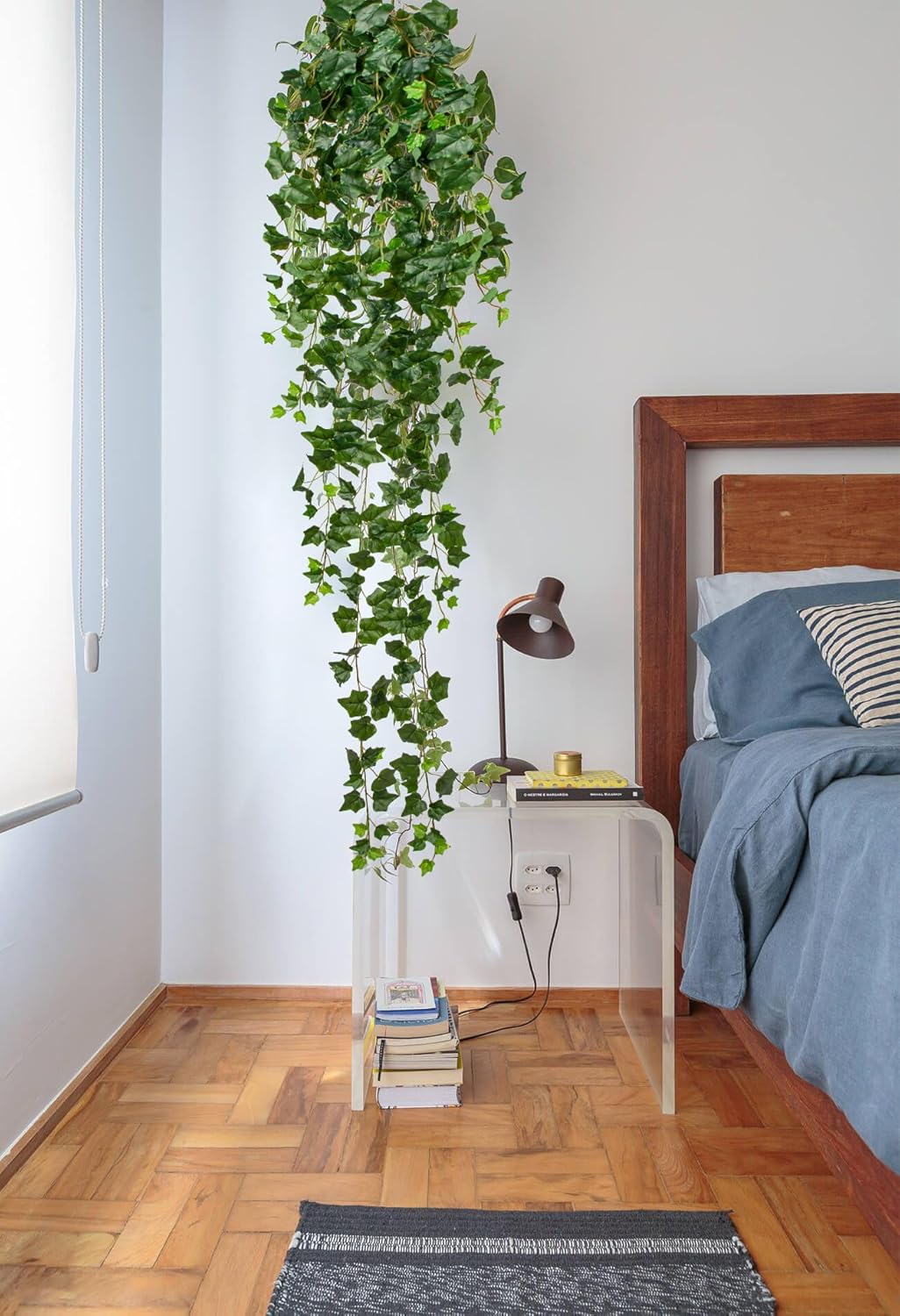 2pcs Artificial Hanging Plants 24" Fake Ivy Vine Faux Ivy Leaves Hanging Plant Greenery for Wall House Room Patio Indoor Outdoor Home Shelf Office Wedding Decor