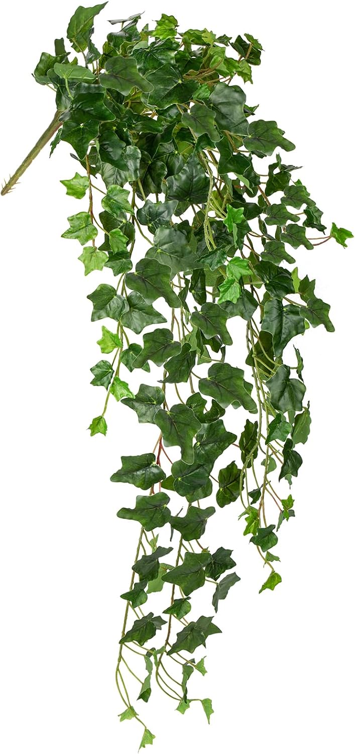 2pcs Artificial Hanging Plants 24" Fake Ivy Vine Faux Ivy Leaves Hanging Plant Greenery for Wall House Room Patio Indoor Outdoor Home Shelf Office Wedding Decor