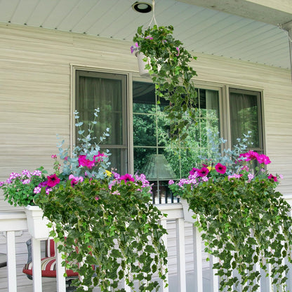 2pcs Artificial Hanging Plants 24" Fake Ivy Vine Faux Ivy Leaves Hanging Plant Greenery for Wall House Room Patio Indoor Outdoor Home Shelf Office Wedding Decor